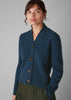 Kaia V-Neck Wool Cardigan | Petrol